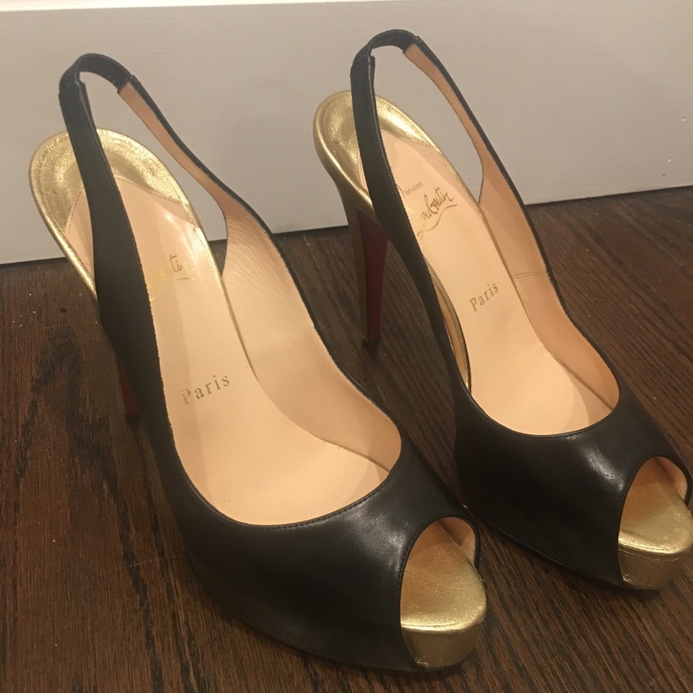 Christian Louboutin peep toe sling backs